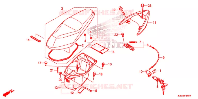 SELLE - COFFRE Honda SCOOTER 110 SPACY 2015  NSC110CSE