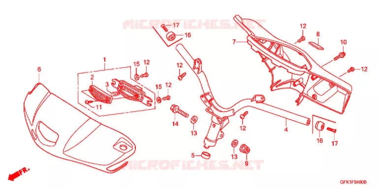 GUIDON Honda SCOOTER 50 DIO 2007  NSC50SH7