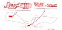 AUTOCOLLANTS pour Honda STEED 400 J 2001