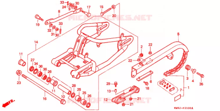 BRAS OSCILLANT Honda MOTO 400 STEED 1993  NV400CP