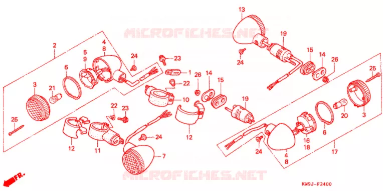 CLIGNOTANT Honda MOTO 400 STEED 1993  NV400CP