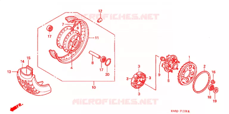 ROUE ARRIERE Honda MOTO 400 STEED 1993  NV400CP_II