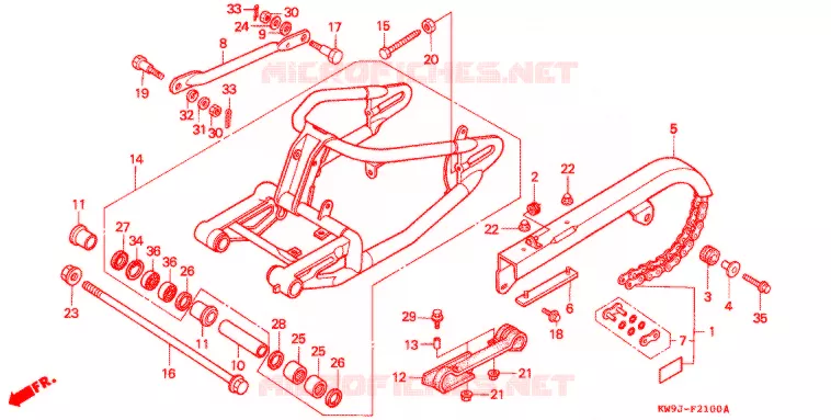 BRAS OSCILLANT Honda MOTO 400 STEED 1993  NV400CP_III