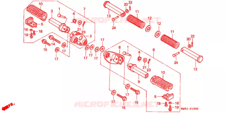 REPOSE PIED Honda MOTO 400 STEED 1993  NV400CP_III
