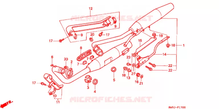 SILENCIEUX D'ECHAPPEMENT Honda MOTO 400 STEED 1993  NV400CP_III