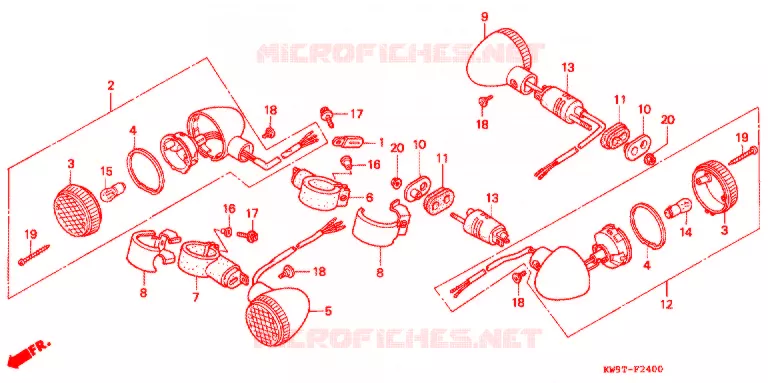 CLIGNOTANT Honda MOTO 400 STEED 1997  NV400CV
