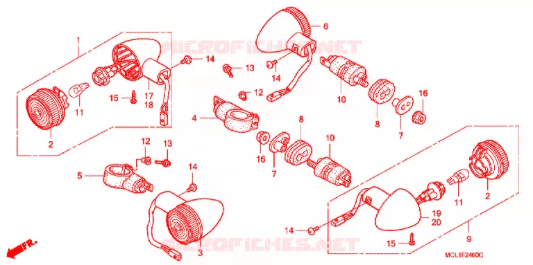 CLIGNOTANT Honda MOTO 400 SHADOW 2001  NV400DC1