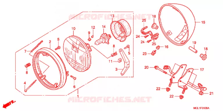 PHARE Honda MOTO 400 SHADOW 2006  NV400DC6