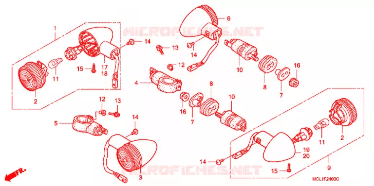 CLIGNOTANT Honda MOTO 400 SHADOW 2008  NV400DC8