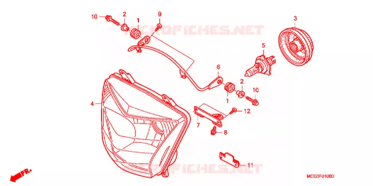 PHARE Honda MOTO 400 NX 2007  NX4006