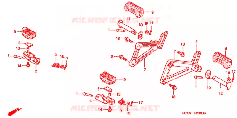 REPOSE PIED Honda MOTO 400 NX 2008  NX4008