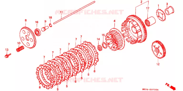 EMBRAYAGE Honda MOTO 800 PC800 1994  PC800R