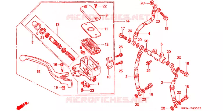 MAITRE CYLINDRE DE FREIN AVANT Honda MOTO 800 PC800 1994  PC800R