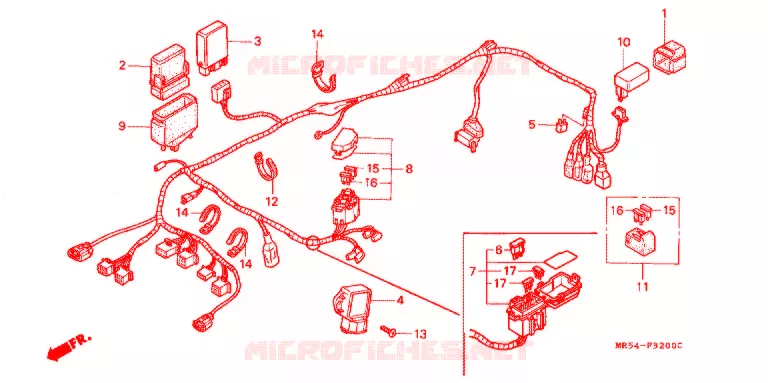 FAISCEAU DES FILS Honda MOTO 800 PC800 1994  PC800R