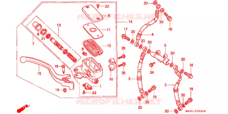 MAITRE CYLINDRE DE FREIN AVANT Honda MOTO 800 PC800 1994  PC800R
