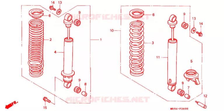 AMORTISSEUR ARRIERE Honda MOTO 800 PC800 1995  PC800S