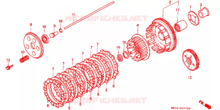 EMBRAYAGE Honda MOTO 800 PC800 1997  PC800V