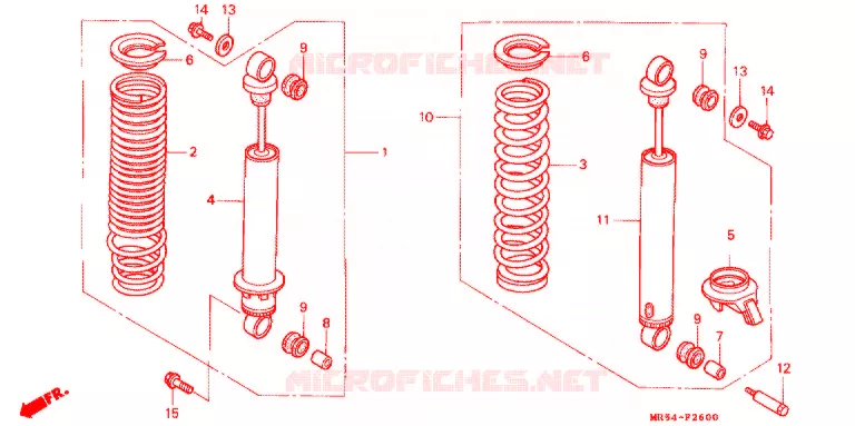 AMORTISSEUR ARRIERE Honda MOTO 800 PC800 1997  PC800V