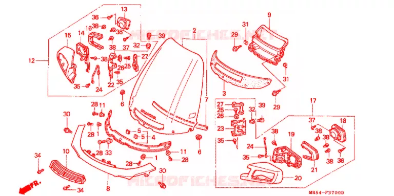 PARE-BRISE Honda MOTO 800 PC800 1998  PC800W