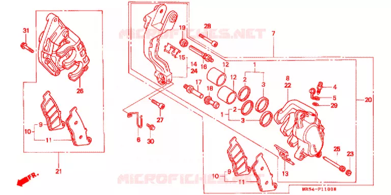 ETRIER DE FREIN AVANT Honda MOTO 800 PC800 1998  PC800W