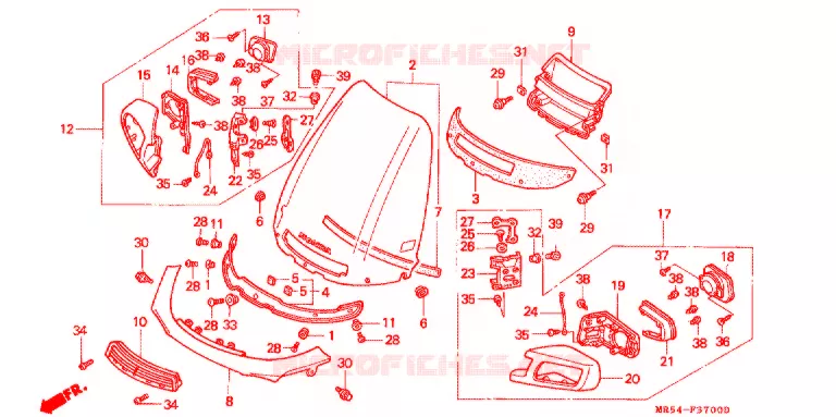 PARE-BRISE Honda MOTO 800 PC800 1998  PC800W