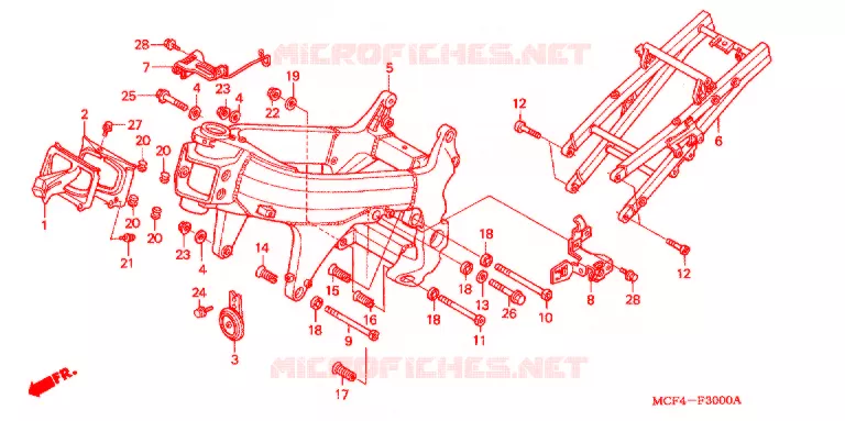 CADRE ('00/'01) Honda MOTO 1000 RC 2001  RVT1000R1
