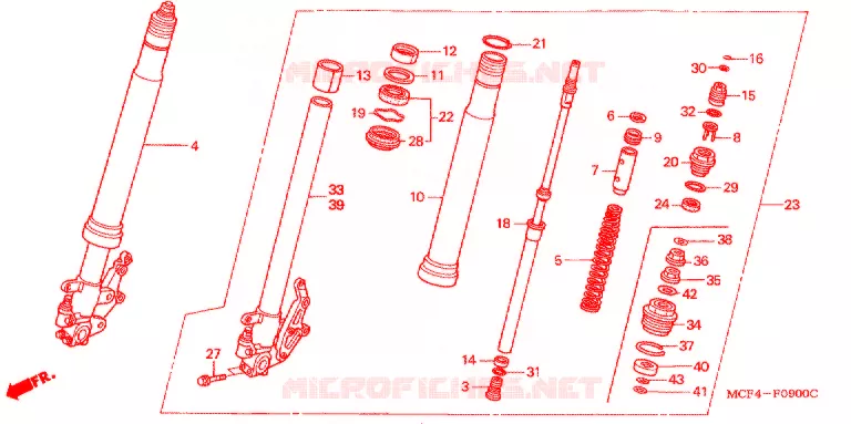 FOURCHE Honda MOTO 1000 RC 2004  RVT1000R4