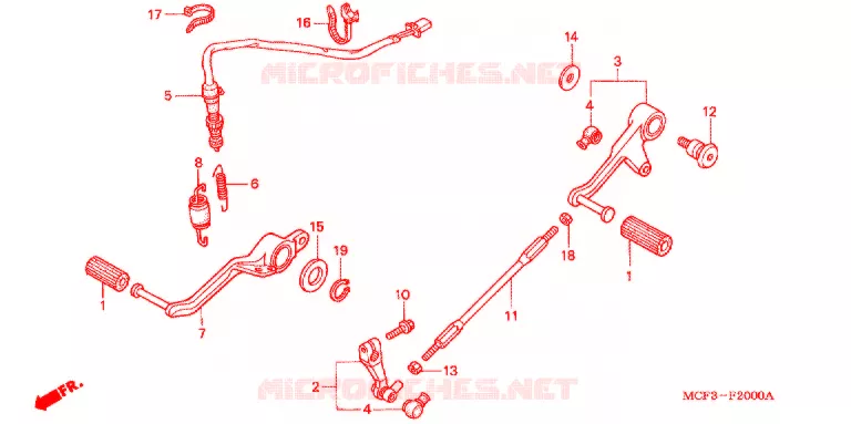 PEDALE Honda MOTO 1000 RC 2004  RVT1000R4