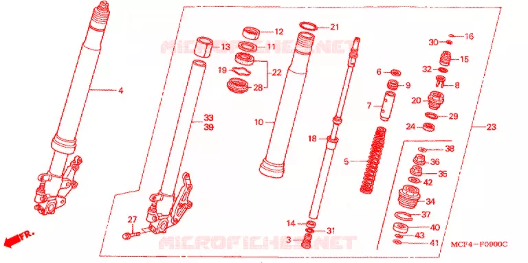 FOURCHE Honda MOTO 1000 RC 2005  RVT1000R5