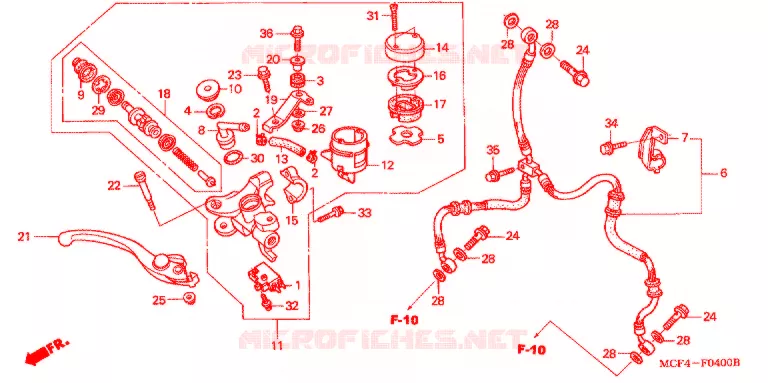 MAITRE CYLINDRE DE FREIN AVANT Honda MOTO 1000 RC 2000  RVT1000RY