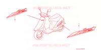 AUTOCOLLANTS (1) pour Honda VISION MET IN 50 1993