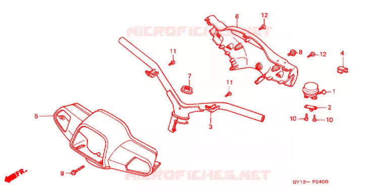 GUIDON - CARENAGE Honda SCOOTER 50 VISION 1997  SA502R
