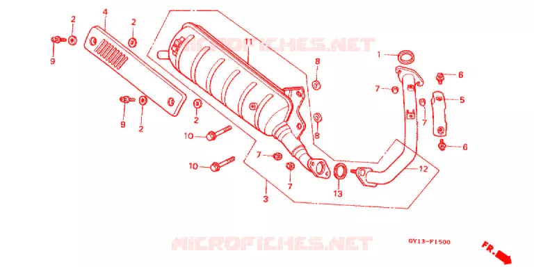 SILENCIEUX D'ECHAPPEMENT (1) Honda SCOOTER 50 VISION 1994  SA502R