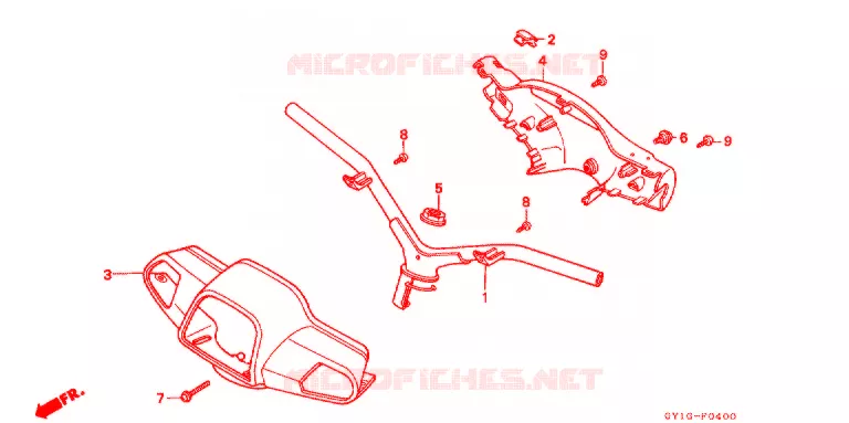 GUIDON - CARENAGE Honda SCOOTER 50 VISION 1994  SA502R