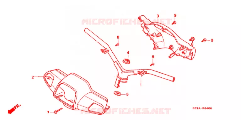 REVETEMENT DE GUIDON Honda SCOOTER 50 ELITE 1995  SA50PS