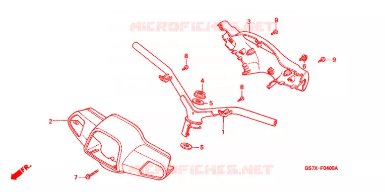 REVETEMENT DE GUIDON Honda SCOOTER 50 ELITE 2000  SA50Y