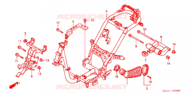 CADRE Honda SCOOTER 100 SPACY 2005  SCR100WH3