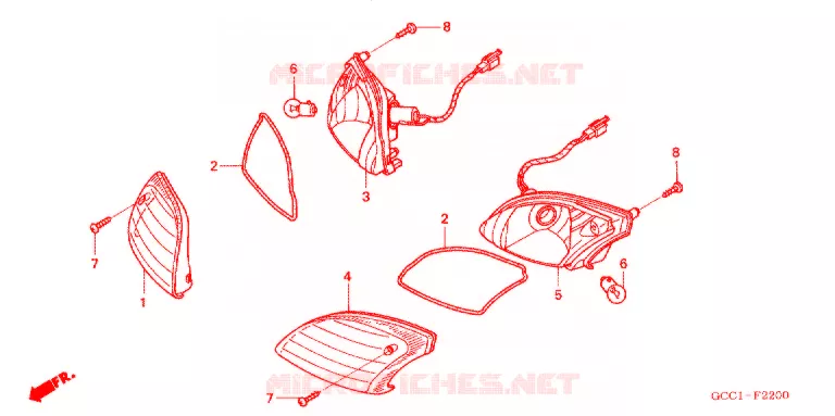 CLIGNOTANT AVANT Honda SCOOTER 100 SPACY 2004  SCR100WH3