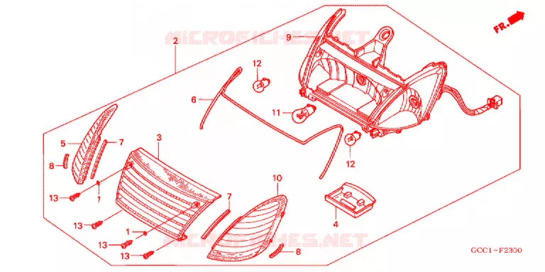 FEUX ARRIERE Honda SCOOTER 100 SPACY 2004  SCR100WH3