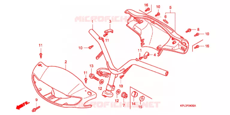 GUIDON - CARENAGE Honda SCOOTER 100 ACTIVA 2002  SCV100CM2