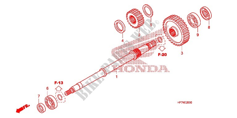 ARBRE DE SORTIE pour Honda FOURTRAX 420 RANCHER 4X4 AT 2010