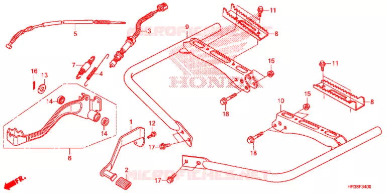 PEDALE - REPOSE PIED Honda ATV 420 FOURTRAX 2016  TRX420FE1G