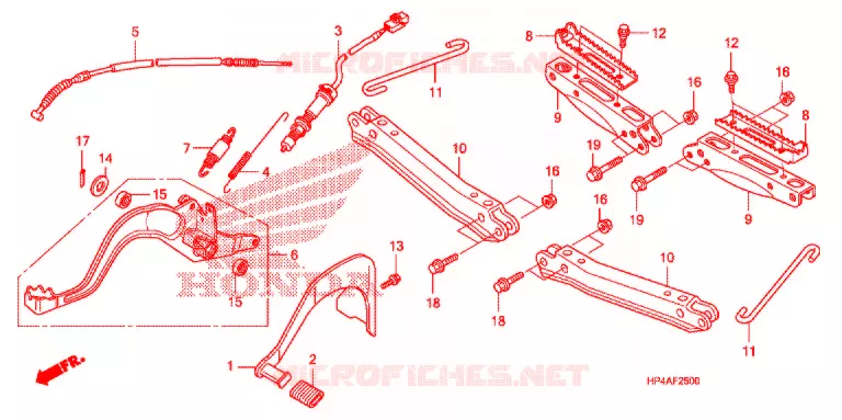 PEDALE - REPOSE PIED Honda ATV 420 FOURTRAX 2009  TRX420FE9