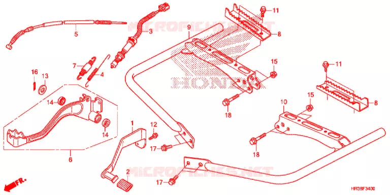 PEDALE - REPOSE PIED Honda ATV 420 FOURTRAX 2016  TRX420FM1G