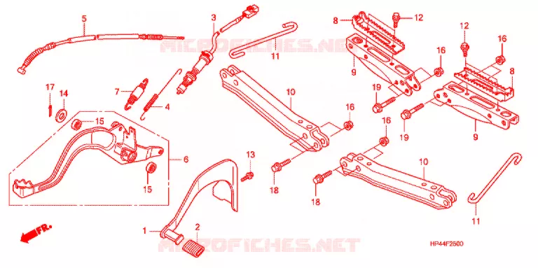 REPOSE PIED - PEDALE Honda ATV 420 FOURTRAX 2008  TRX420FM8