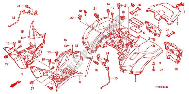 GARDE BOUE ARRIERE pour Honda FOURTRAX 420 RANCHER 4X4 Manual Shift 2008