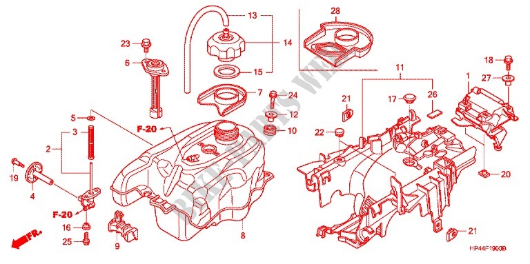 RESERVOIR A CARBURANT pour Honda FOURTRAX 420 RANCHER 4X4 Manual Shift 2008
