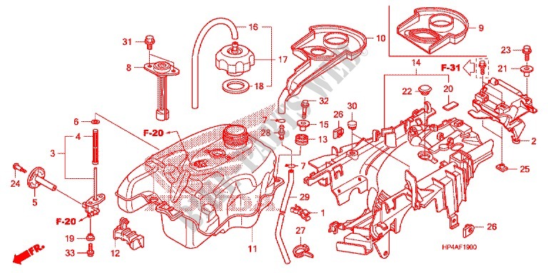 RESERVOIR A CARBURANT pour Honda FOURTRAX 420 RANCHER 4X4 Manual Shift 2009
