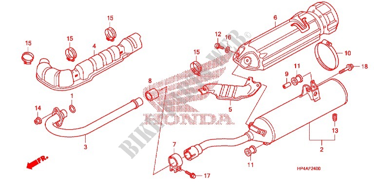 SILENCIEUX D'ECHAPPEMENT pour Honda FOURTRAX 420 RANCHER 4X4 Manual Shift 2009