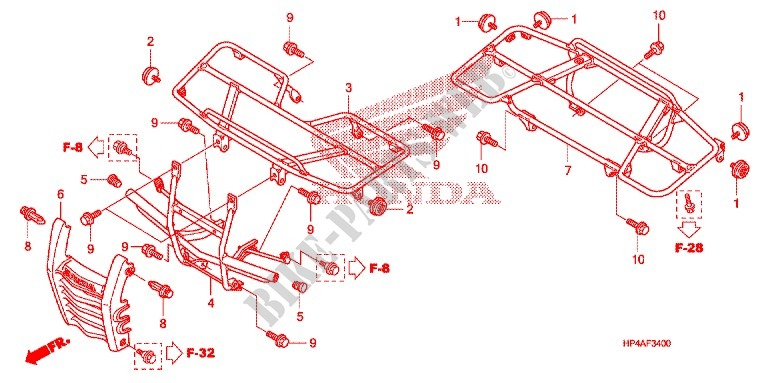 SUPPORT pour Honda FOURTRAX 420 RANCHER 4X4 Manual Shift 2009